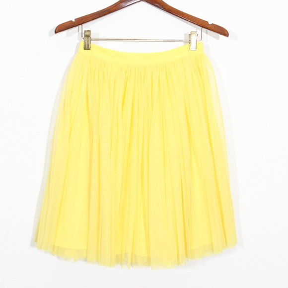 ASOS Yellow Tulle Knee Length Skirt Size 2 - Picture 1 of 10